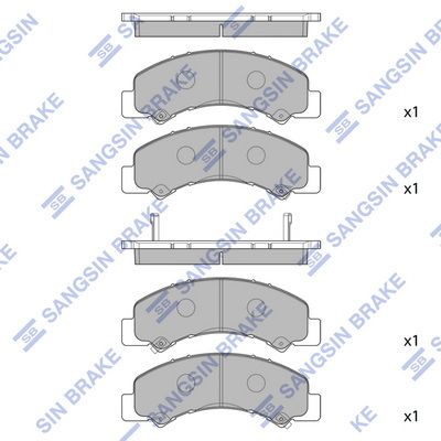 Комплект тормозных колодок, дисковый тормоз SANGSIN SP4421