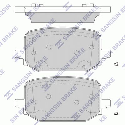 Комплект тормозных колодок, дисковый тормоз SANGSIN SP4434