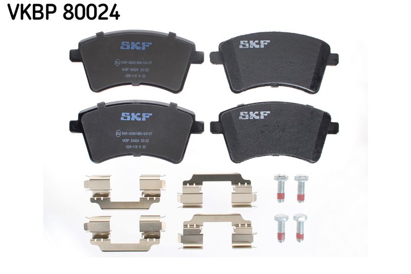 Комплект тормозных колодок, дисковый тормоз SKF VKBP80024