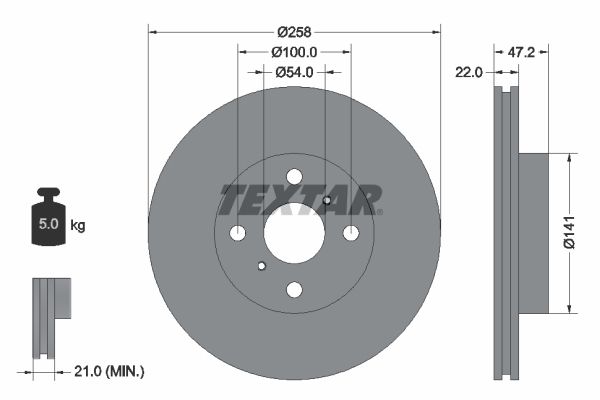 Тормозной диск TEXTAR 92090500