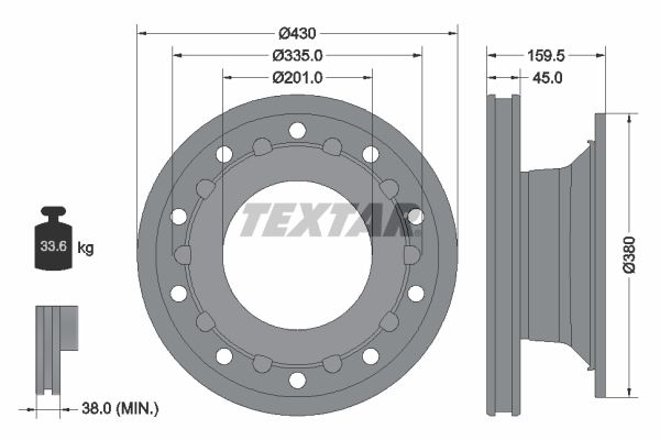 Тормозной диск TEXTAR 93127100