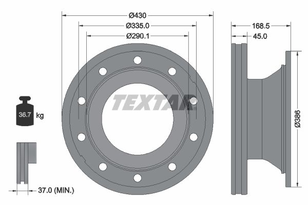 Тормозной диск TEXTAR 93296100