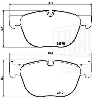 Комплект тормозных колодок, дисковый тормоз TRIALLI PF978