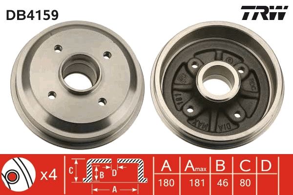 Тормозной барабан TRW DB4159