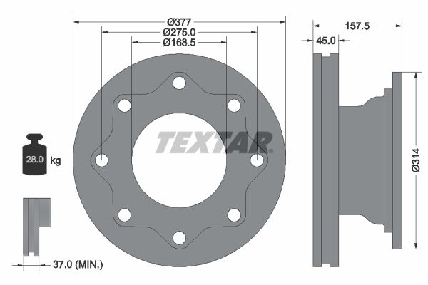 Тормозной диск TEXTAR 93101700