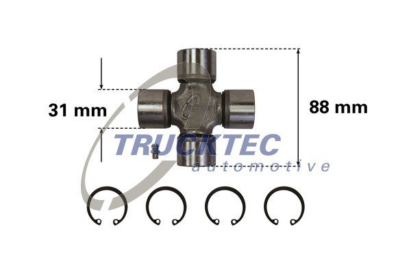Шарнир, карданный вал TRUCKTEC AUTOMOTIVE 0234012