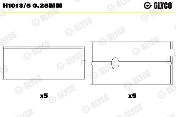 Подшипник коленвала GLYCO H10135025MM