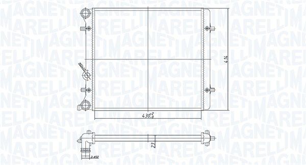 Радиатор, охлаждение двигателя MAGNETI MARELLI 350213166700