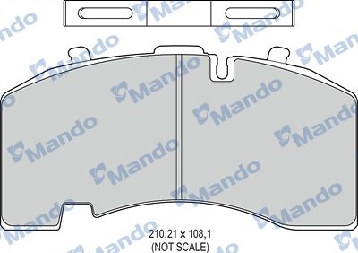 Комплект тормозных колодок, дисковый тормоз MANDO MBF016072