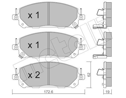 Комплект тормозных колодок, дисковый тормоз METELLI 2213980