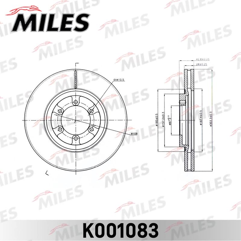 Тормозной диск MILES K001083
