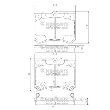 Комплект тормозных колодок, дисковый тормоз NIPPARTS J3603035