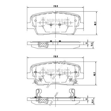 Комплект тормозных колодок, дисковый тормоз NIPPARTS N3610312