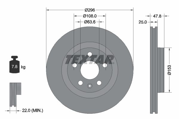Тормозной диск TEXTAR 92323905
