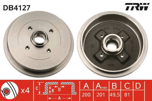 Тормозной барабан TRW DB4127