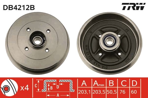Тормозной барабан TRW DB4212B