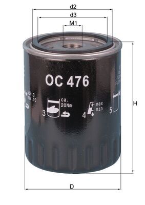 Масляный фильтр MAHLE OC476