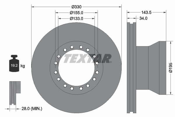 Тормозной диск TEXTAR 93142500