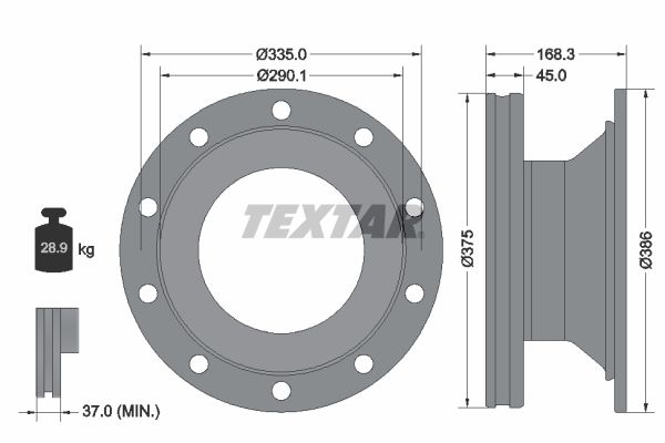 Тормозной диск TEXTAR 93308800