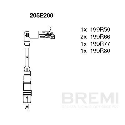 Комплект проводов зажигания BREMI 205E200