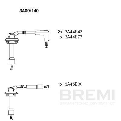 Комплект проводов зажигания BREMI 3A00140