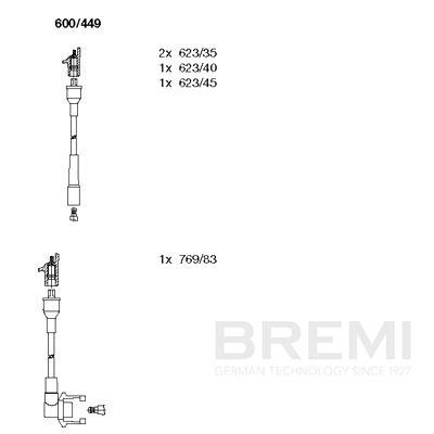 Комплект проводов зажигания BREMI 600449