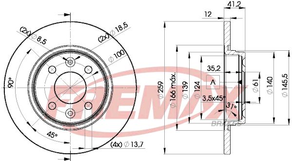 Тормозной диск FREMAX BD4707
