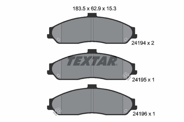 Комплект тормозных колодок, дисковый тормоз TEXTAR 2419401