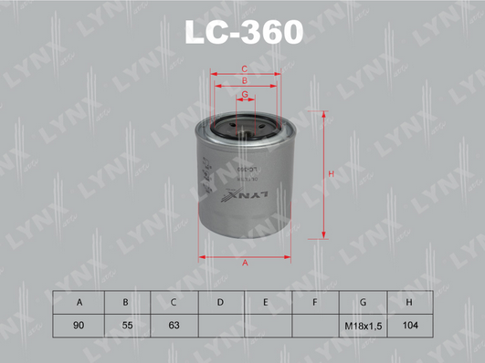 Масляный фильтр LYNX LC360