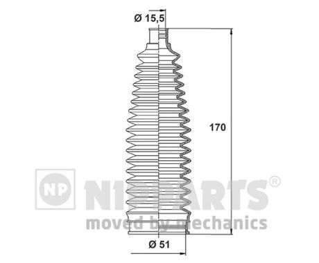 Комплект пыльника, рулевое управление NIPPARTS N2843024