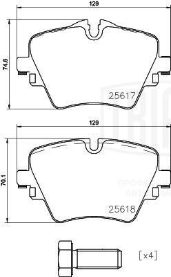 Комплект тормозных колодок, дисковый тормоз TRIALLI PF977