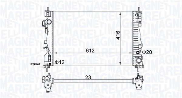 Радиатор, охлаждение двигателя MAGNETI MARELLI 350213129700