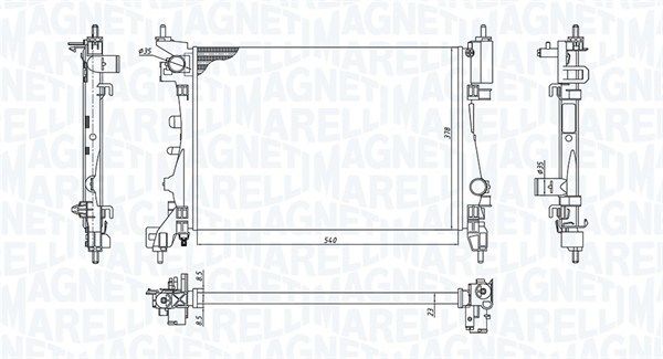 Радиатор, охлаждение двигателя MAGNETI MARELLI 350213130100