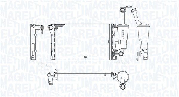 Радиатор, охлаждение двигателя MAGNETI MARELLI 350213381000