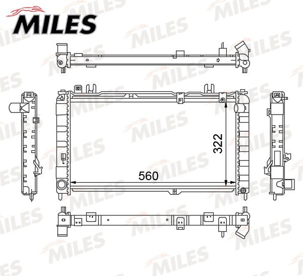 Радиатор, охлаждение двигателя MILES ACRM532