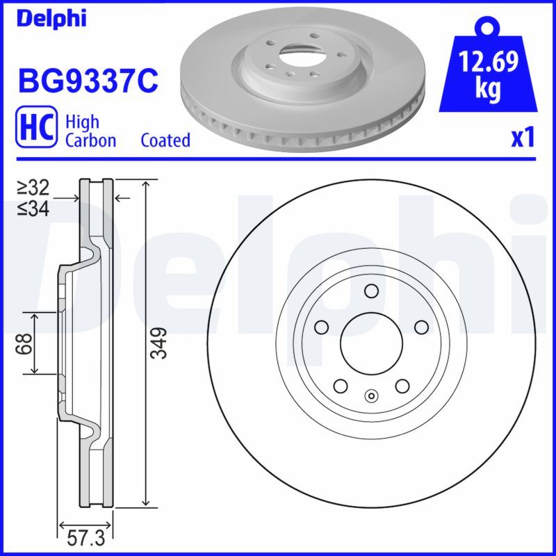 Тормозной диск DELPHI BG9337C