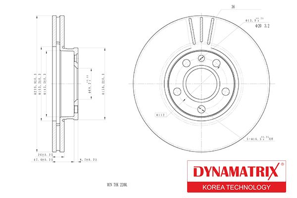 Тормозной диск DYNAMATRIX DBD1559