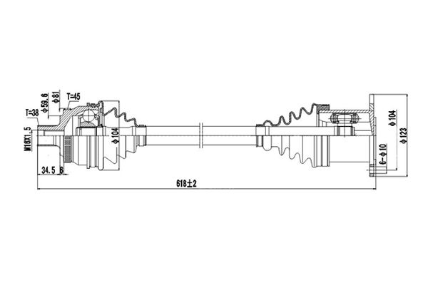 Приводной вал DYNAMATRIX DDS203058