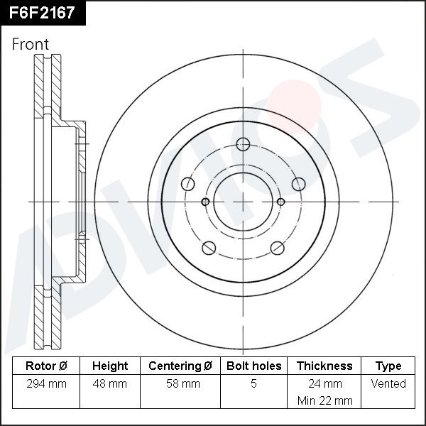 Тормозной диск ADVICS F6F2167