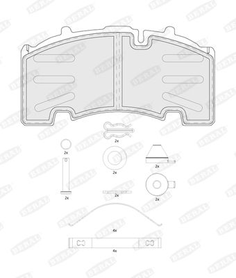 Комплект тормозных колодок, дисковый тормоз BERAL BCV29264TK