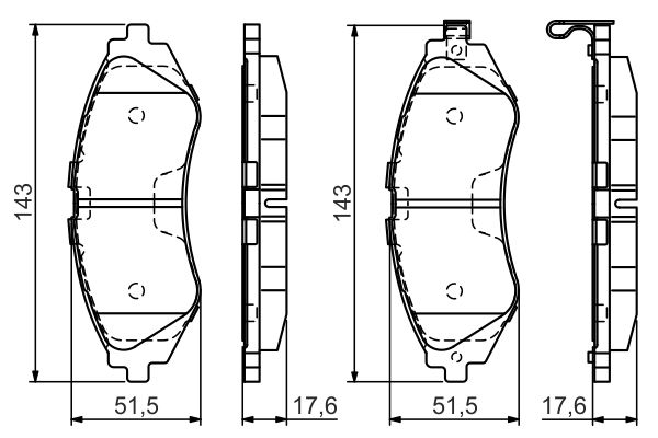 Комплект тормозных колодок, дисковый тормоз BOSCH 0986495059
