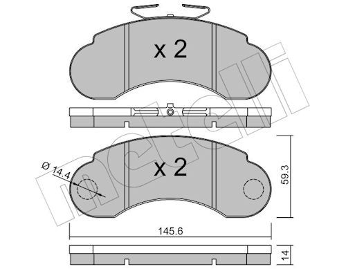 Комплект тормозных колодок, дисковый тормоз METELLI 2200550