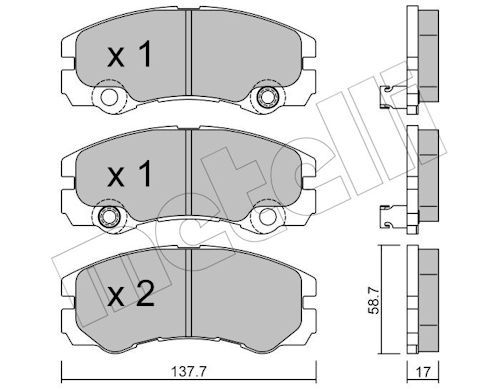 Комплект тормозных колодок, дисковый тормоз METELLI 2203571