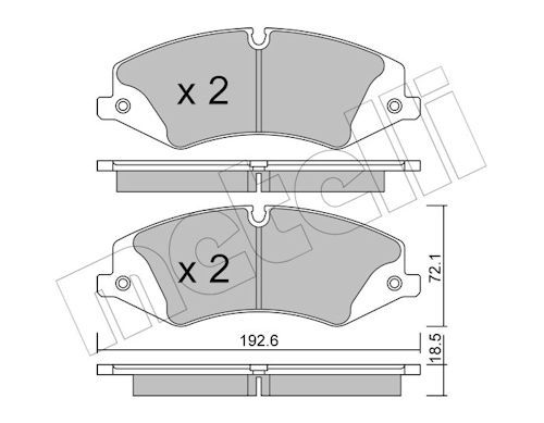 Комплект тормозных колодок, дисковый тормоз METELLI 2208360