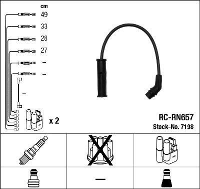 Комплект проводов зажигания NGK 7198