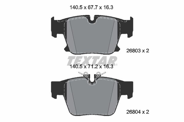 Комплект тормозных колодок, дисковый тормоз TEXTAR 2680301