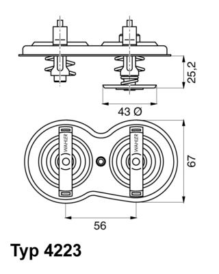 Термостат, охлаждающая жидкость BorgWarner 422383D