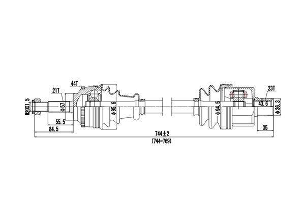 Приводной вал DYNAMATRIX DDS250327
