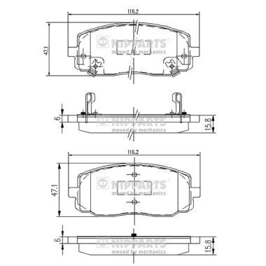 Комплект тормозных колодок, дисковый тормоз NIPPARTS J3600323