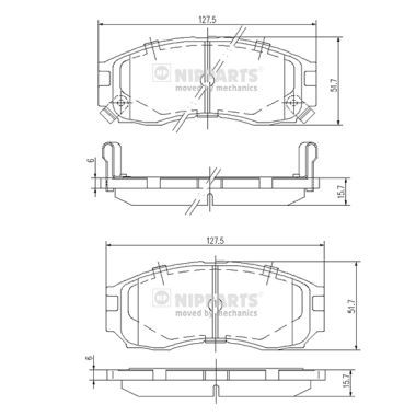 Комплект тормозных колодок, дисковый тормоз NIPPARTS J3605030